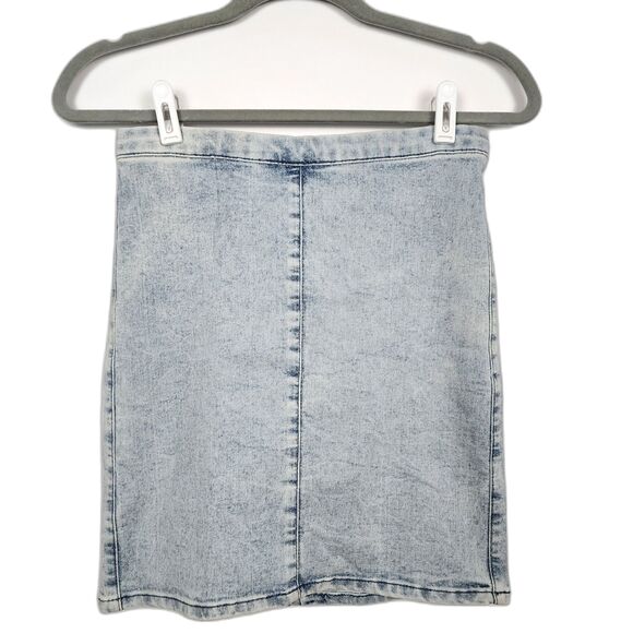 Topshop Dresses & Skirts - Topshop Moto Stretch Denim Mini Skirt Bodycon Light Acid Wash Size 28 US 6 UK 10